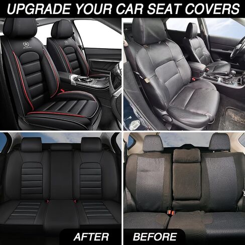 أغطية المقاعد لتويوتا RAV4 2013-2025 ، أغطية مقعد سيارة Nappa الجلدية ، أغطية مقاعد مميزة مضادة للماء ، مقعدات للسيارات ، مجموعة كاملة ، مجموعة كاملة ، حمراء حمراء سوداء in Kuwait