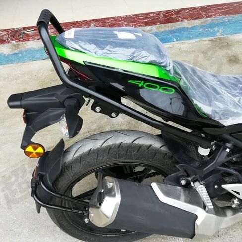 دراجة نارية سوداء الصلب الأمتعة الطرف الخلفي رف رف الفرس الخلفي Fender Fairing لـ Ninja 400 Z400 2018-2023 (BackHandholder) in Kuwait