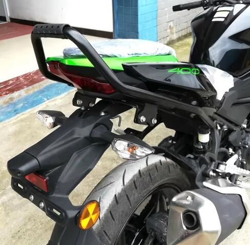 دراجة نارية سوداء الصلب الأمتعة الطرف الخلفي رف رف الفرس الخلفي Fender Fairing لـ Ninja 400 Z400 2018-2023 (BackHandholder) in Kuwait