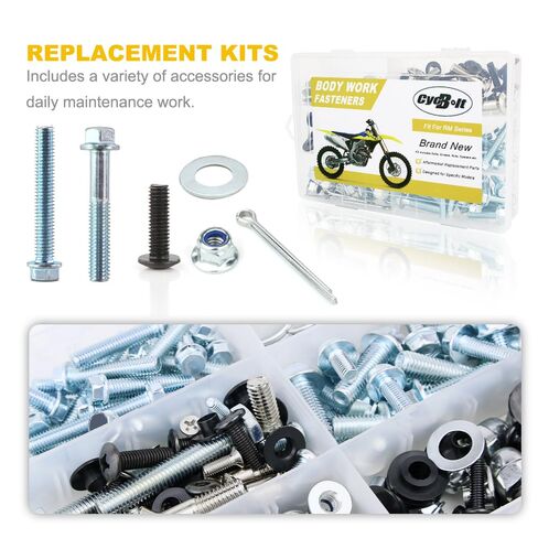 220PCS Body Work Bolt Kit Fit for RM-Z250 RM-Z450 RM250 RMX250 RMX450Z RM85 RM100 RM125 RM60 RM65 RM80 Dirt Bike Body Fender Fasteners Bolts Set in Kuwait