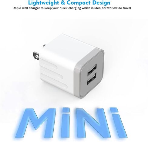 2 Pack iPhone Charger,iPhone 14 Wall Charger Cube Dual Port USB-A Adapter Block with 10FT USB A to Lightning Fast Charging Cable Cord for iPhone 14/13/12/11/Pro Max/Pro/Plus,8 Plus/7/6/XS/XR/X/SE,iPad in Saudi Arabia
