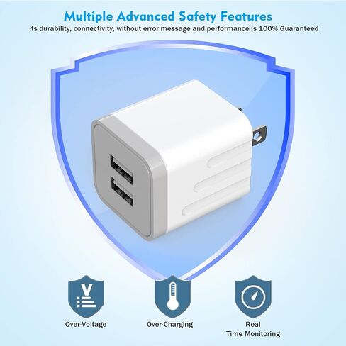 2 Pack iPhone Charger,iPhone 14 Wall Charger Cube Dual Port USB-A Adapter Block with 10FT USB A to Lightning Fast Charging Cable Cord for iPhone 14/13/12/11/Pro Max/Pro/Plus,8 Plus/7/6/XS/XR/X/SE,iPad in Saudi Arabia