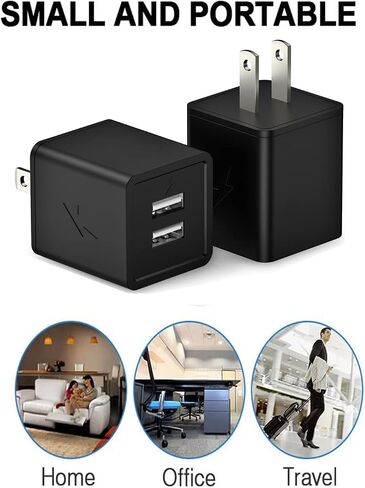 2 Pack iPhone Charger,iPhone 14 Wall Charger Cube Dual Port USB-A Adapter Block with 10FT USB A to Lightning Fast Charging Cable Cord for iPhone 14/13/12/11/Pro Max/Pro/Plus,8 Plus/7/6/XS/XR/X/SE,iPad in Saudi Arabia