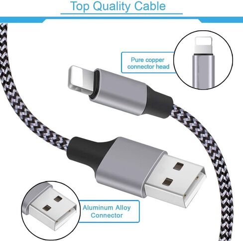 2 Pack iPhone Charger,iPhone 14 Wall Charger Cube Dual Port USB-A Adapter Block with 10FT USB A to Lightning Fast Charging Cable Cord for iPhone 14/13/12/11/Pro Max/Pro/Plus,8 Plus/7/6/XS/XR/X/SE,iPad in Saudi Arabia