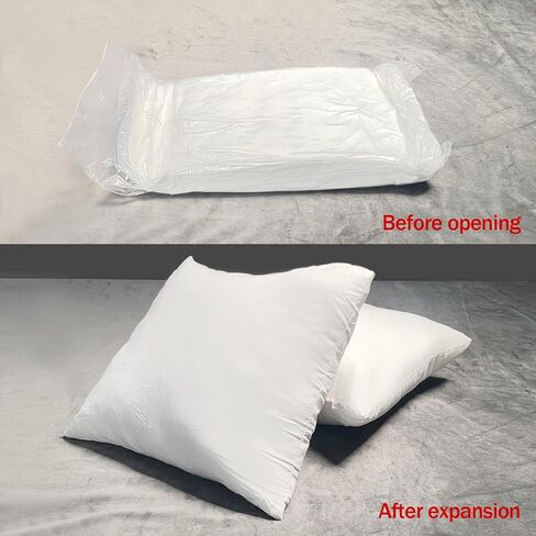 Throw Pillows Insert Set of 2, with 100% Cotton Cover, Bed and Couch - Indoor Hotel Decorative Pillows, 12x20 in White Pillows Inserts in Saudi Arabia