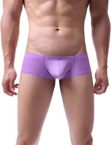 Gogobear Men's Ice Silk Underwear Breathable Bulge Pouch Low Waist Boxer Briefs Classics Comfortable Athletic Underpants in Kuwait