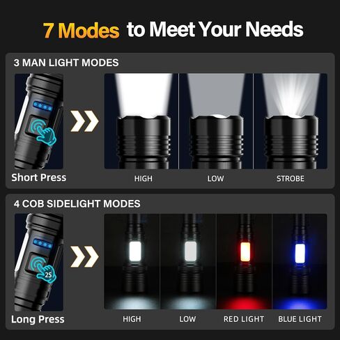 Flashlights 100000 High Lumens with Camping Lanterns, Rechargeable Flashlight for Camping Essentials, Super Bright FlashLights, 8 Modes, Survival Kits for Outdoor Home Emergency Power Outages Hiking in Saudi Arabia