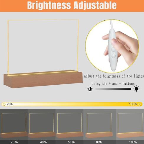5.9 x 5.9 Inch Warm LED Message Memo Note Board, Acrylic Clear White Desktop Light Up Dry Erase Drawing Writing Board with Stand for Office/Home/Bedroom/Kitchen in Kuwait