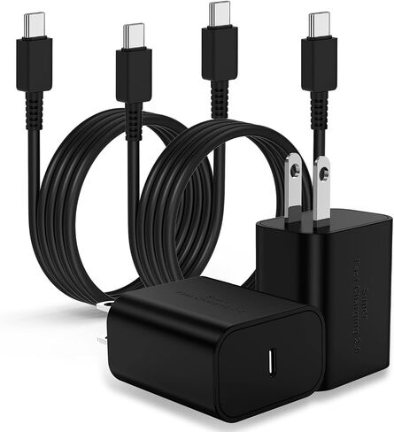 2Pack 45W USB C Charger for Samsung Galaxy S24 Ultra, Super Quite Fast Charging Type C Block with 9FT C to C Cord for Samsung Galaxy Tab S9 S8 S23 Ultra S22 Ultra S23 S22 S21 Note 10 Plus 20 in Saudi Arabia