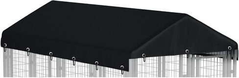 Outdoor Dog Kennel Cover 10'W x 10'L Made of 600D Waterproof and UV Resistant Oxford Cloth- Black Replacement Kennel Cover（Without Frame） in Kuwait