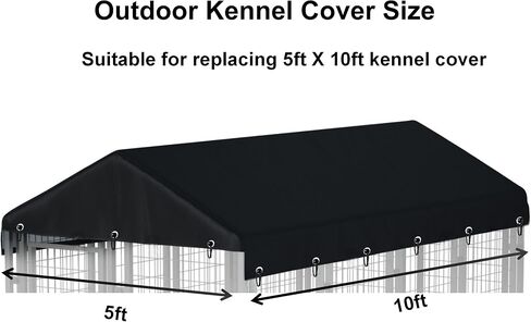 Outdoor Dog Kennel Cover 10'W x 10'L Made of 600D Waterproof and UV Resistant Oxford Cloth- Black Replacement Kennel Cover（Without Frame） in Kuwait
