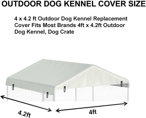 Outdoor Dog Kennel Cover 10'W x 10'L Made of 600D Waterproof and UV Resistant Oxford Cloth- Black Replacement Kennel Cover（Without Frame） in Kuwait