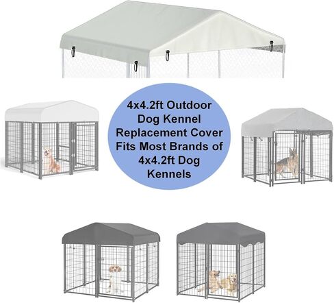 Outdoor Dog Kennel Cover 10'W x 10'L Made of 600D Waterproof and UV Resistant Oxford Cloth- Black Replacement Kennel Cover（Without Frame） in Kuwait