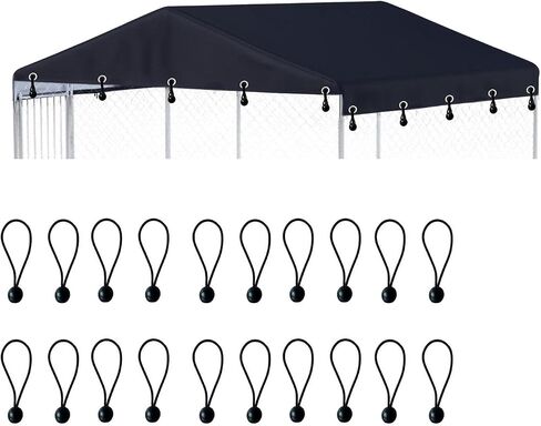 Outdoor Dog Kennel Cover 10'W x 10'L Made of 600D Waterproof and UV Resistant Oxford Cloth- Black Replacement Kennel Cover（Without Frame） in Kuwait