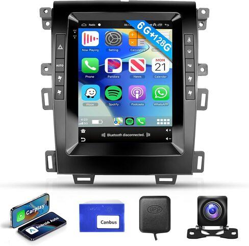 4G+64G Car Radio for Ford Edge 2013 2014 2015, Rimoody Car Stereo Android 13 CarPlay Android Auto 9.7 inch Vertical Touchscreen GPS WiFi Mirror Link EQ Bluetooth FM/RDS + Backup Camera in Saudi Arabia