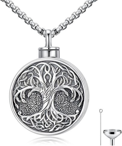 Tree of life Urn Necklace for Ashes 925 Sterling Silver Tree of Life Cremation Pendant Memorial Keepsake Jewelry for Men Women in Saudi Arabia