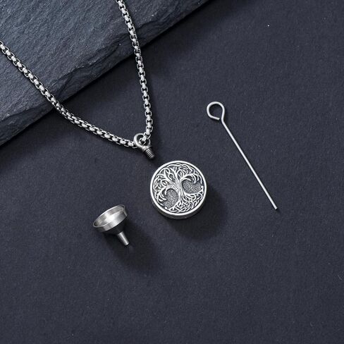 Tree of life Urn Necklace for Ashes 925 Sterling Silver Tree of Life Cremation Pendant Memorial Keepsake Jewelry for Men Women in Saudi Arabia