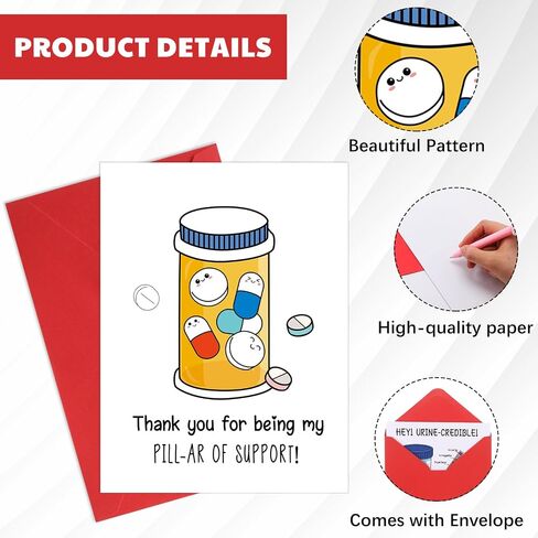 24 Sets Funny Nurse Thank You Cards Nurses' Day Appreciation Cards Pun Nurse Cards with Envelopes Hospital Grateful Cards for Essential Party Favor Nurses Doctors Healthcare Workers in Kuwait