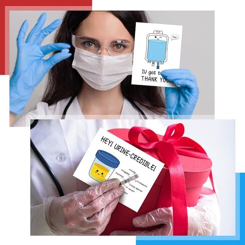 24 Sets Funny Nurse Thank You Cards Nurses' Day Appreciation Cards Pun Nurse Cards with Envelopes Hospital Grateful Cards for Essential Party Favor Nurses Doctors Healthcare Workers in Kuwait