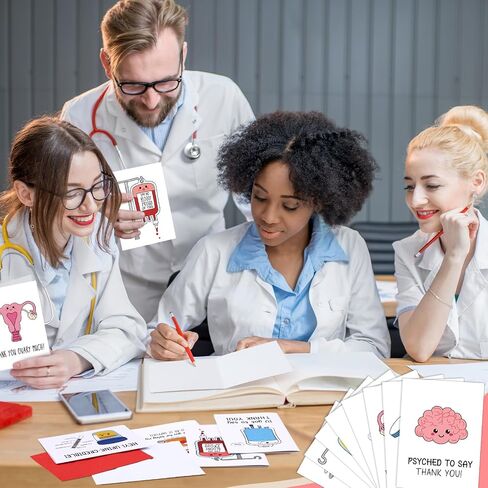24 Sets Funny Nurse Thank You Cards Nurses' Day Appreciation Cards Pun Nurse Cards with Envelopes Hospital Grateful Cards for Essential Party Favor Nurses Doctors Healthcare Workers in Kuwait