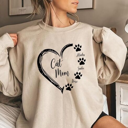 Cat Mama Sweatshirt - Cat Mom Gift for Women in Kuwait