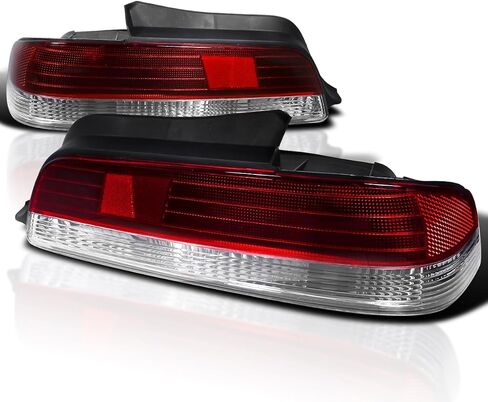 SPEC-D TUNING Red Clear Lens Tail Lights Compatible with 1997-2001 Honda Prelude, Left + Right Pair Assembly in Saudi Arabia