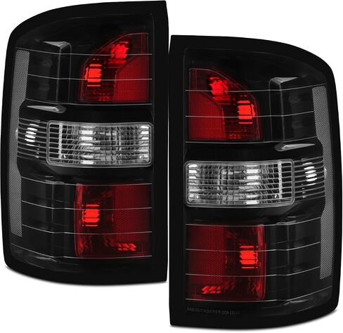 AKKON - Fits 2014-2018 GMC Sierra 1500 [Halogen Type] Black Tail Lights Pair Driver+Passenger w/LED Turn Signal in Saudi Arabia