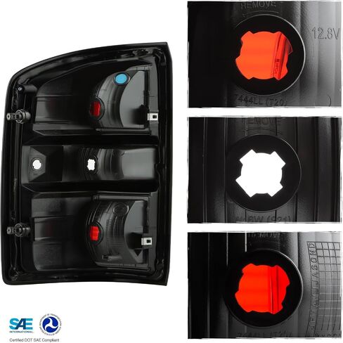 AKKON - Fits 2014-2018 GMC Sierra 1500 [Halogen Type] Black Tail Lights Pair Driver+Passenger w/LED Turn Signal in Saudi Arabia
