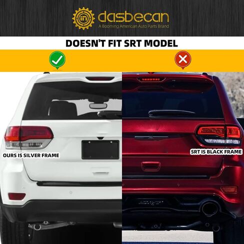 Dasbecan Right Side Passenger Side Inner Tail Light Assembly متوافقة مع 2014-2021 Jeep Grand Cherokee Laredo/Limited/Overland/Summit استبدال 68110046AB CH2803105 نوع الهالوجين الخلفي in Saudi Arabia