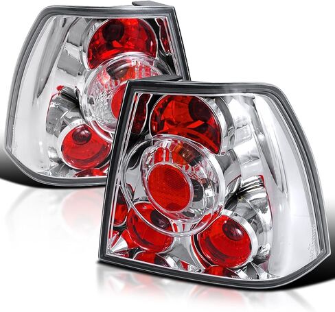 SPEC-D TUNING Chrome Housing Clear Lens Tail Lights Compatible with 1999-2005 VW Jetta/Bora MK4 4-door Sedan, Left + Right Pair Assembly in Saudi Arabia