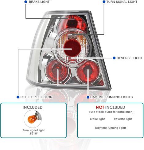 SPEC-D TUNING Chrome Housing Clear Lens Tail Lights Compatible with 1999-2005 VW Jetta/Bora MK4 4-door Sedan, Left + Right Pair Assembly in Saudi Arabia