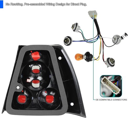 SPEC-D TUNING Chrome Housing Clear Lens Tail Lights Compatible with 1999-2005 VW Jetta/Bora MK4 4-door Sedan, Left + Right Pair Assembly in Saudi Arabia