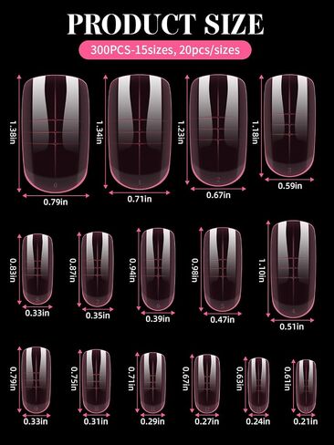 EBANKU Poly Gel Nail Forms for Toes, Pink Long Square Dual Forms for Pedi Nail Extension Poly Gel Toenails Reusable Toe Nail Tips Mold, 120Pcs 12 Sizes in Saudi Arabia
