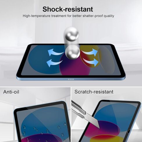 Screen Protector for iPad A16 2025 11th/10th 2022 Generation (11-inch/10.9) 9H Tempered Glass [Face ID & Apple Pencil Compatible] HD Clear Case Friendly[2 Pack] in Saudi Arabia