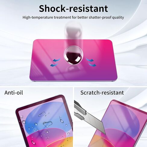Screen Protector for iPad A16 2025 11th/10th 2022 Generation (11-inch/10.9) 9H Tempered Glass [Face ID & Apple Pencil Compatible] HD Clear Case Friendly[2 Pack] in Saudi Arabia