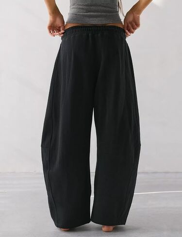 HeSaYep Women's Fleece Lined Sweatpants Barrel Leg Baggy Sweat Pants Winter Thermal Cotton Pants with Pockets in Kuwait