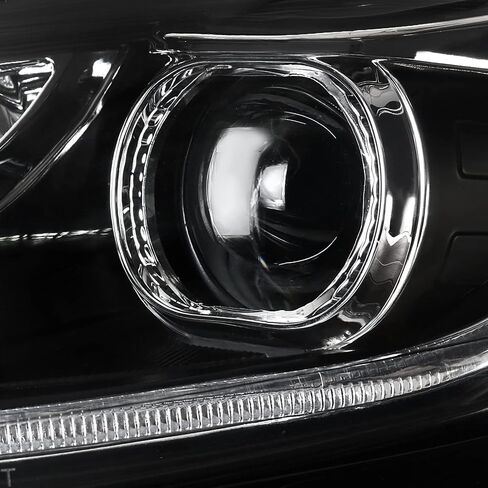 SPEC-D TUNING Black Projector Headlights w/LED Turn Signal Light Bar Compatible with 2012-2014 Ford Focus, Left + Right Pair Headlamps Assembly in Saudi Arabia