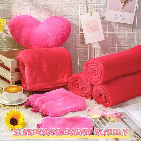 18 Pcs Kids Sleepover Party Supplies for Girl, Light Pink, 12 x 11 Inch in Kuwait