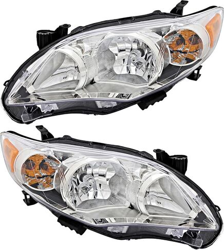 لقاعدة Toyota Corolla/CE/LE الأمامي المصباح 2011 2012 2013 الولايات المتحدة الأمريكية بنيت هالوجين كروم سائق الجانب الأيسر in Kuwait