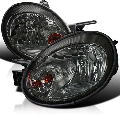 SPEC-D TUNING Black Headlights Compatible with 2003-2005 Dodge Neon L+R Pair Head Light Lamp Assembly in Saudi Arabia