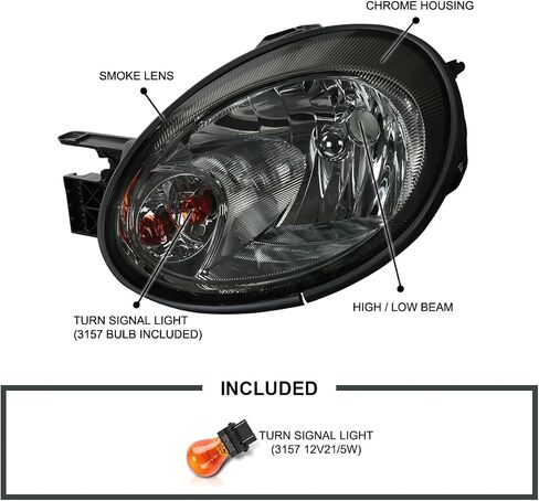 SPEC-D TUNING Black Headlights Compatible with 2003-2005 Dodge Neon L+R Pair Head Light Lamp Assembly in Saudi Arabia