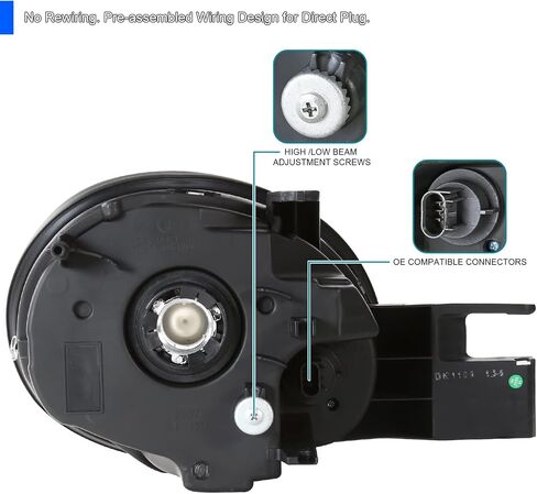 SPEC-D TUNING Black Headlights Compatible with 2003-2005 Dodge Neon L+R Pair Head Light Lamp Assembly in Saudi Arabia