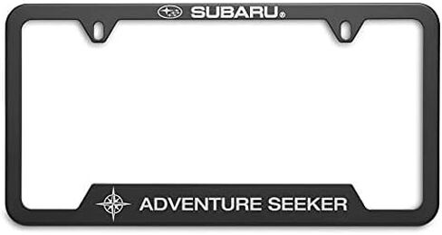 Subaru Adventure Seeker License Plate Frame SOA342L163 Black Outback Legacy WRX STi Impreza Forester Tribeca Crosstrek BRZ Ascent Solterra in Saudi Arabia