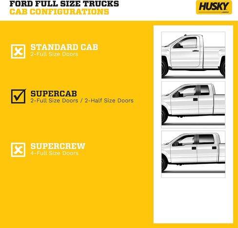Husky Liners X-act Contour Floor Mats | Fits 2009-2014 Ford F-150 SuperCab | 2nd Row, 1-pc Black - 53441 in Saudi Arabia