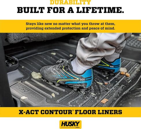 Husky Liners X-Act Contour Floor Haps | يناسب 2015-2019 Ford Explorer w/Out 2nd Row Floor Console | الصف الثاني ، 1 -PC أسود - 53431 in Saudi Arabia
