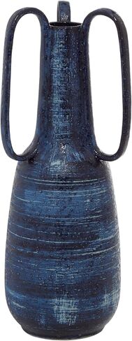 Deco 79 Ceramic Decorative Vase Centerpiece Vase with Handles, Flower Vase for Home Decoration 7" x 7" x 17", Blue in Saudi Arabia
