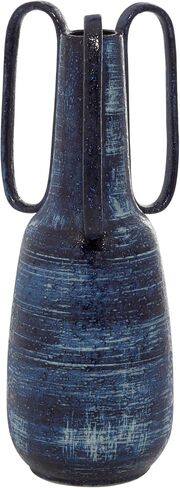 Deco 79 Ceramic Decorative Vase Centerpiece Vase with Handles, Flower Vase for Home Decoration 7" x 7" x 17", Blue in Saudi Arabia