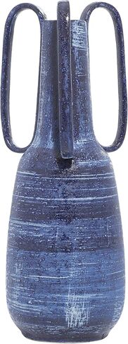 Deco 79 Ceramic Decorative Vase Centerpiece Vase with Handles, Flower Vase for Home Decoration 7" x 7" x 17", Blue in Saudi Arabia