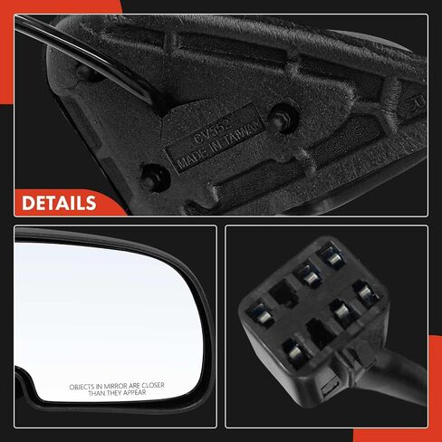 A-Premium Side Driver Side Power Mirror-متوافقة مع شيفروليه تاهو 2000-2006 ، الضواحي 1500 2500 2000-2006 ، Avalanche 1500 2500 2002 & GMC Yukon ، Yukon XL 1500 2500-Fay Hunual Tware in Saudi Arabia