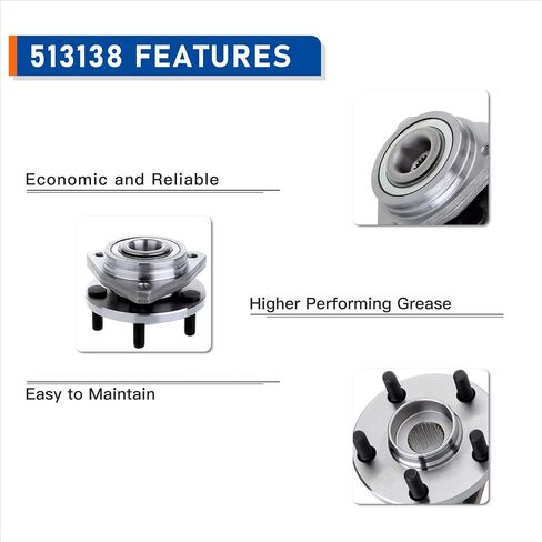 PAROD 513138 Front Wheel Hub and Bearing Assembly Fit for 1995-2006 Dodge Stratus, 1995-2000 Chrysler Cirrus, 1996-2006 Sebring, 1996-2000 Plymouth Breeze,5Lugs in Saudi Arabia